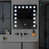 Specchio LED Quadrato | Pulsante touch | Luce bianca fredda - Reyze Serie Salono Modello 6